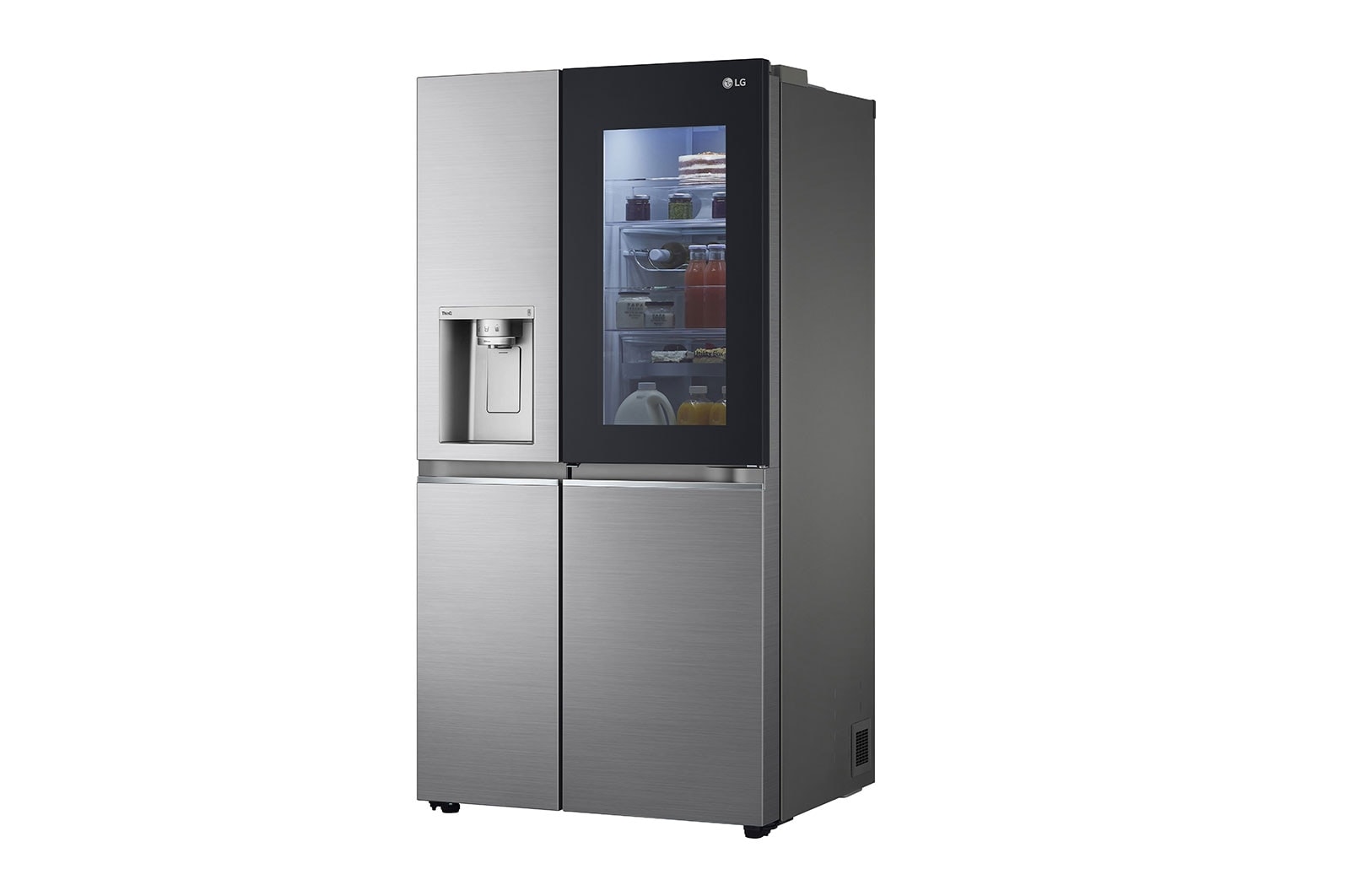 LG 635L InstaView Door in Door™ Side by Side (Shiny Steel), Energiklass E, Vatten/is utan röranslutning, Smart Diagnosis™ med Wi-Fi, GSXV91PZAE
