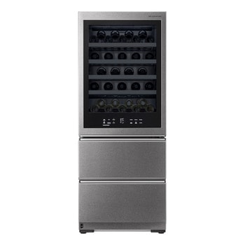 LG SIGNATURE - 420L InstaView Door in Door™ Wine Cellar (Noble Steel) - Energiklass E, 65 vinflaskor och Smart Diagnosis™ med Wi-Fi