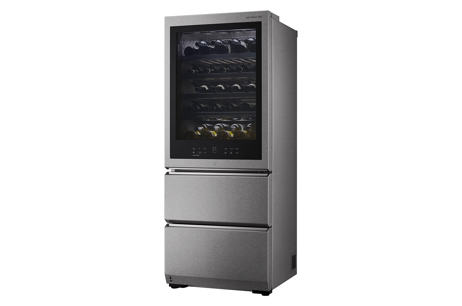 LG SIGNATURE - 420L InstaView Door in Door™ Wine Cellar (Noble Steel) - Energiklass E, 65 vinflaskor och Smart Diagnosis™ med Wi-Fi, LSR200W