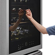LG SIGNATURE - 420L InstaView Door in Door™ Wine Cellar (Noble Steel) - Energiklass E, 65 vinflaskor och Smart Diagnosis™ med Wi-Fi, LSR200W