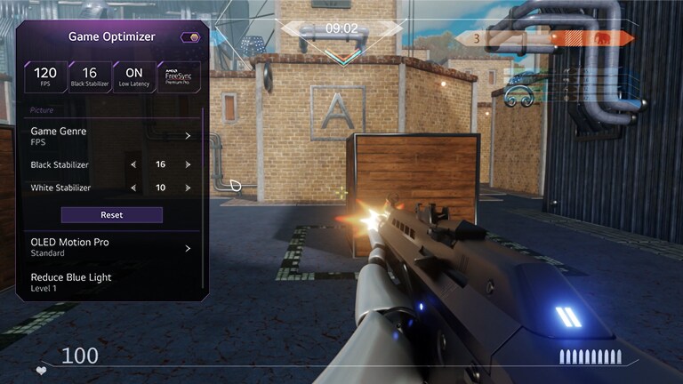 Justering av läget baserat på spelgenrer, spelets ljud och VRR i Game Optimizer medan ett spel spelas. (spela videon)