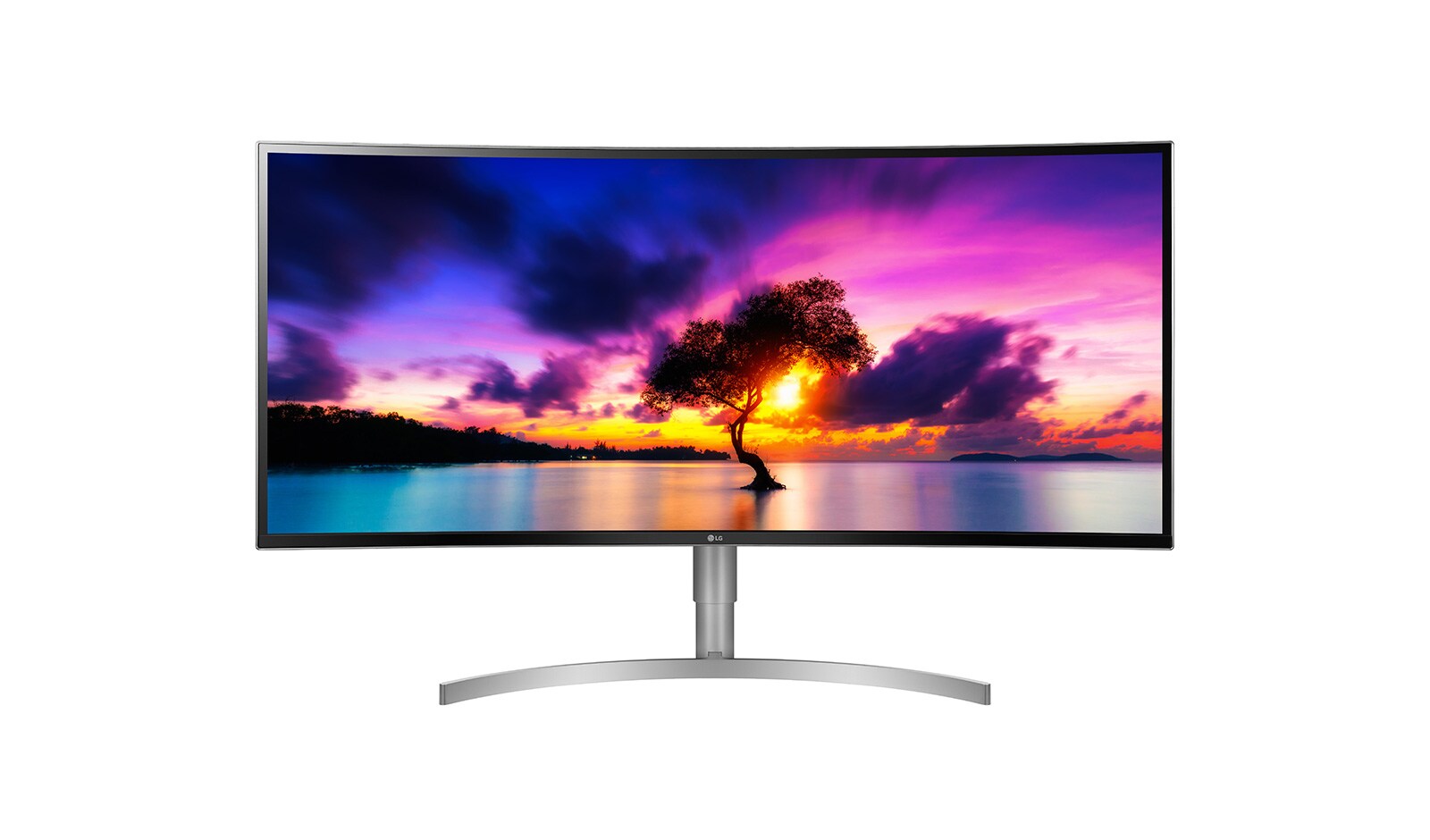 Vy framifrån av 38" 21:9 UltraWide® WQHD+ IPS Curved Monitor 38WK95C