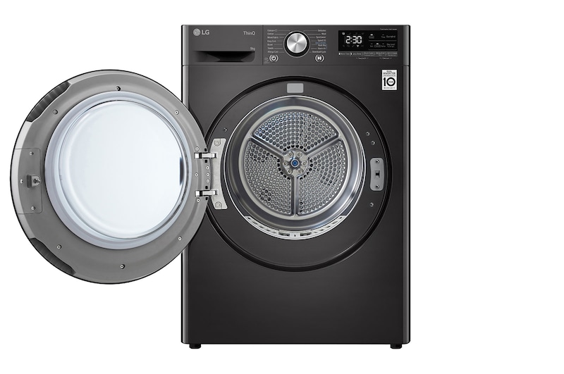 LG Svart 9-kg DUAL Inverter Heat Pump™ -torktumlare med ™ Eco Hybrid™ och värmepumpsteknologi , RV9DN903P