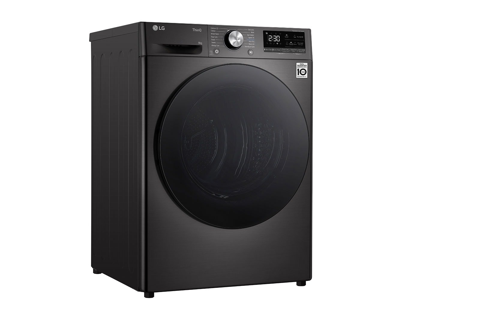 LG Svart 9-kg DUAL Inverter Heat Pump™ -torktumlare med ™ Eco Hybrid™ och värmepumpsteknologi , RV9DN903P