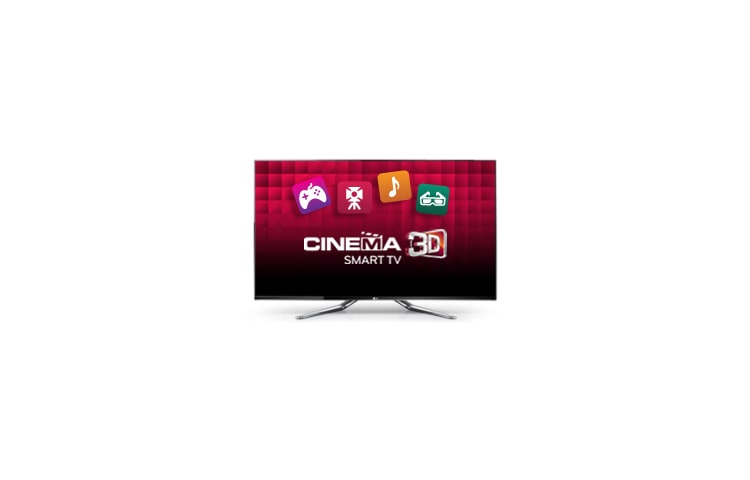 Vy framifrån av FULL LED TV med millimetertunna ramar, supersnabb Smart TV med Dual Core-processor, Magic Motion Remote och Cinema 3D. 47LM960W