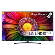 LG 55'' UHD UR81 - 4K TV (2023), LG UHD TV sedd framifrån, 55UR81006LJ