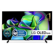 LG 42'' OLED evo C3 - 4K TV (2023), Vy framifrån med LG OLED och emblemet för 11 Years World No.1 OLED på skärmen., OLED42C35LA