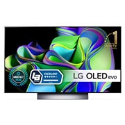 Vy framifrån med LG OLED och emblemet för 11 Years World No.1 OLED på skärmen.