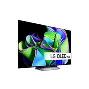 LG 55'' OLED evo C3 - 4K TV (2023), Vy framifrån med LG OLED evo, logotypen för 11 Years World No.1 OLED är på skärmen, och en soundbar står nedanför. , OLED55C35LA