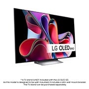 LG 77'' OLED evo G3 - 4K TV (2023), Vy framifrån med LG OLED evo, logotypen för 11 Years World No.1 OLED, och logotypen för 5 års panelgaranti är på skärmen, OLED77G36LA