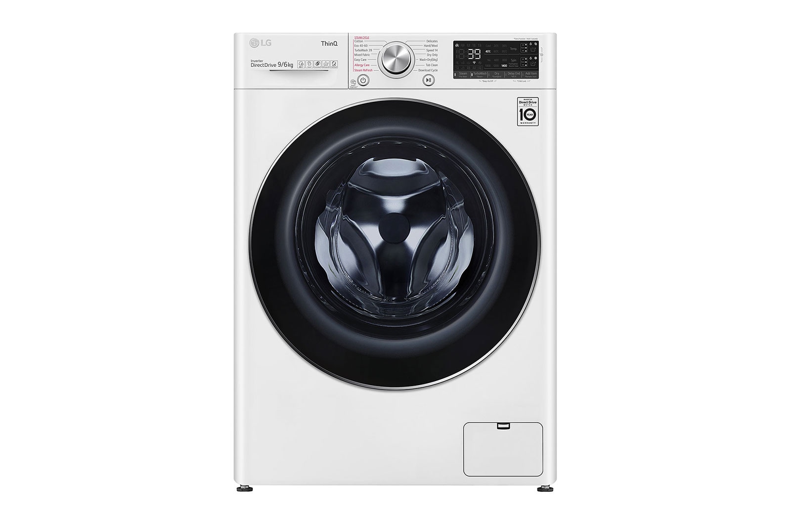 LG 9 kg / 6 kg Tvättmaskin/Torktumlare(Vit) - Auto Dose, Steam, Energiklass E, TurboWash™360, AI DD™, Smart Diagnosis™ med Wi-Fi, CV90V7S2QA