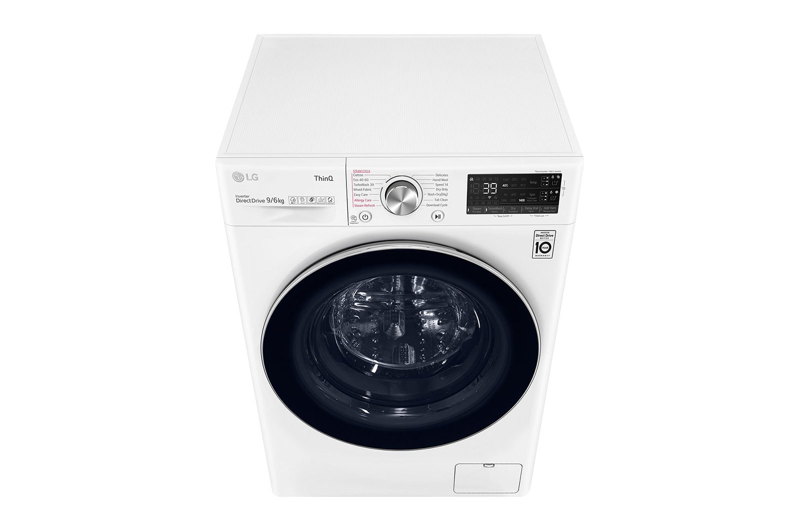 LG 9 kg / 6 kg Tvättmaskin/Torktumlare(Vit) - Auto Dose, Steam, Energiklass E, TurboWash™360, AI DD™, Smart Diagnosis™ med Wi-Fi, CV90V7S2QA