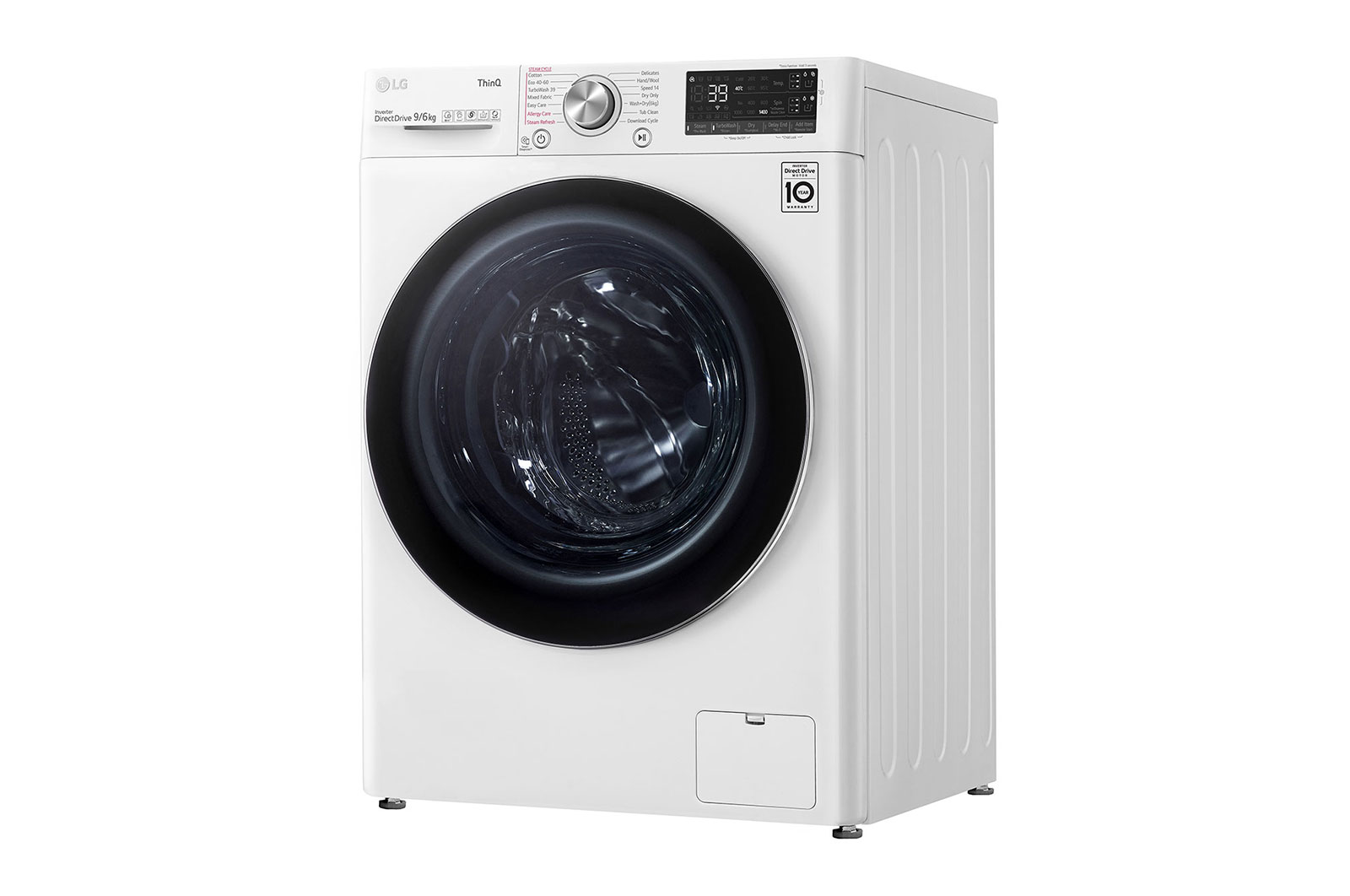 LG 9 kg / 6 kg Tvättmaskin/Torktumlare(Vit) - Auto Dose, Steam, Energiklass E, TurboWash™360, AI DD™, Smart Diagnosis™ med Wi-Fi, CV90V7S2QA