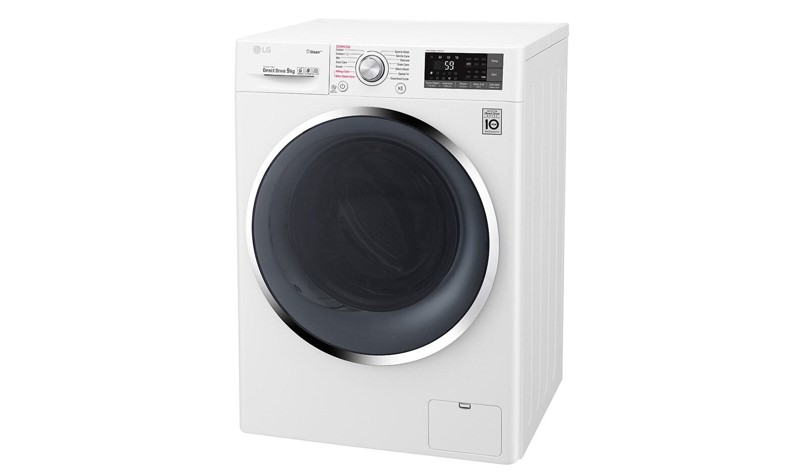 LG 1-9 kg TurboWash™ & Spa Steam, Wi-Fi, 6 Motion Direct Drive tvättmaskin, energiklass A+++ ( -30%), F14AW9S2