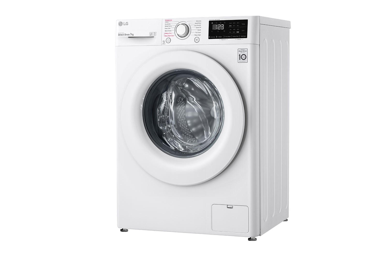 LG 7 kg Tvättmaskin(Vit) - Energiklass D, Steam, AI DD™, Smart Diagnosis™, F2WP307S0WS