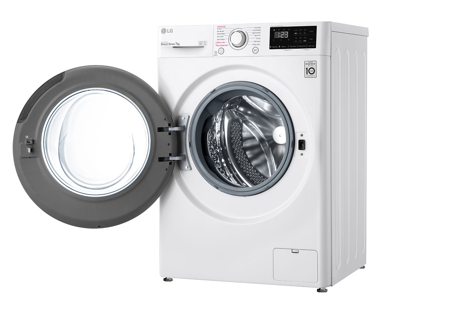 LG 7 kg Tvättmaskin(Vit) - Energiklass D, Steam, AI DD™, Smart Diagnosis™, F2WP307S0WS