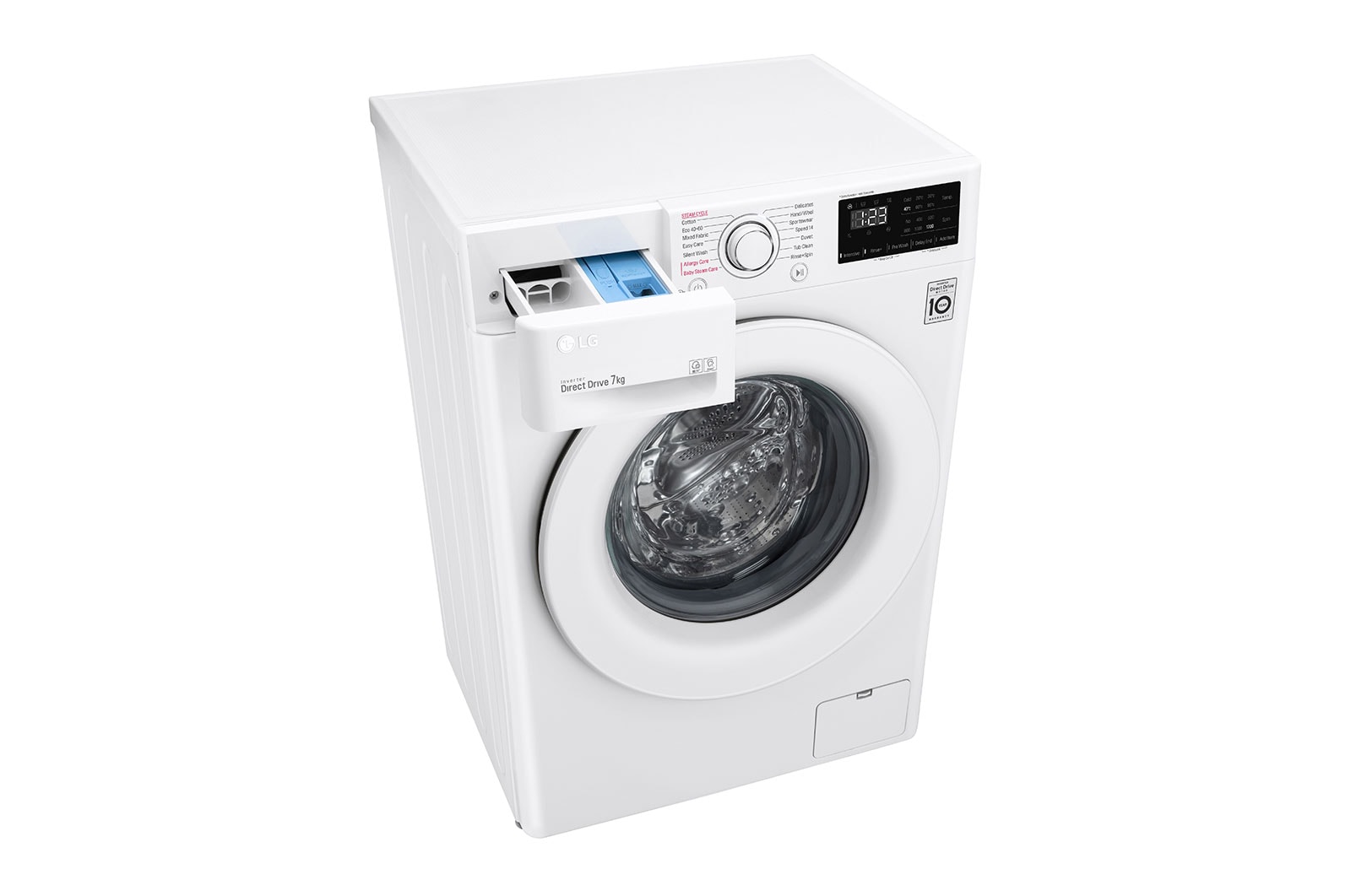 LG 7 kg Tvättmaskin(Vit) - Energiklass D, Steam, AI DD™, Smart Diagnosis™, F2WP307S0WS