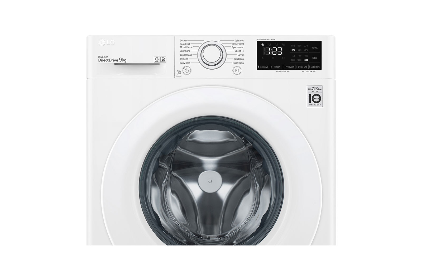 LG 9 kg Tvättmaskin(Vit) - Energiklass B, AI DD™, Smart Diagnosis™, F4WP309N0W