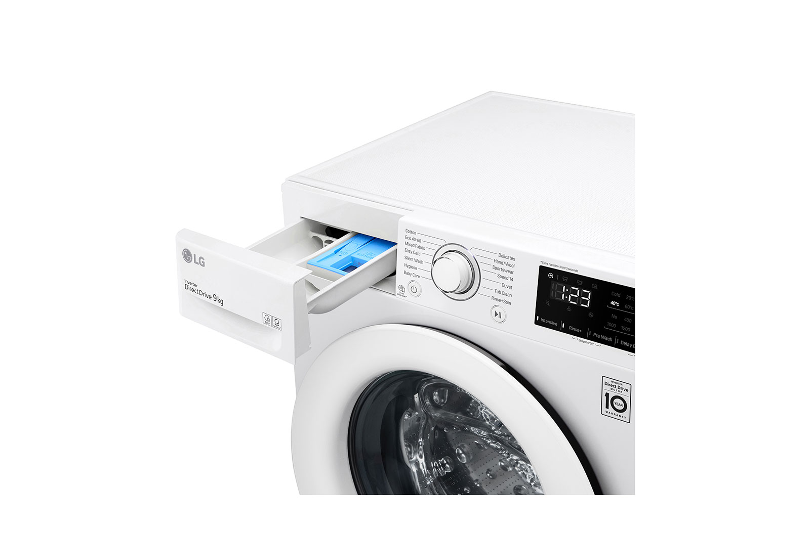 LG 9 kg Tvättmaskin(Vit) - Energiklass B, AI DD™, Smart Diagnosis™, F4WP309N0W