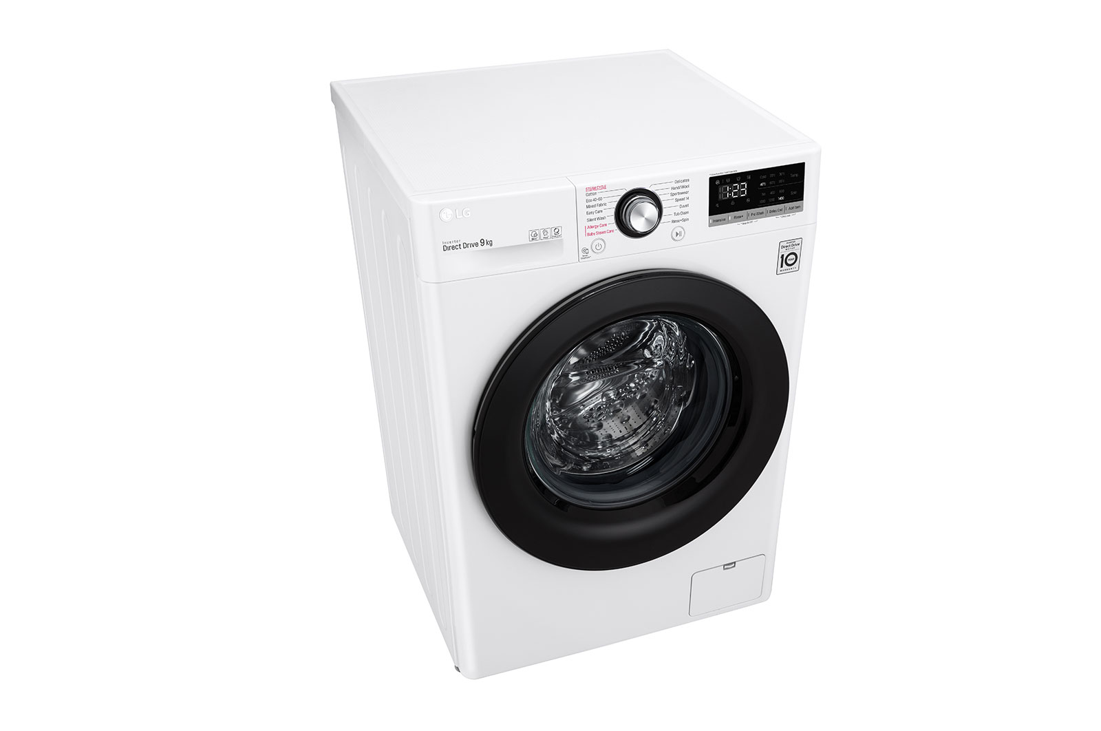 LG 9 kg Tvättmaskin(Vit) - Steam, Energiklass B, AI DD™, Smart Diagnosis™, F4WV409S3WE