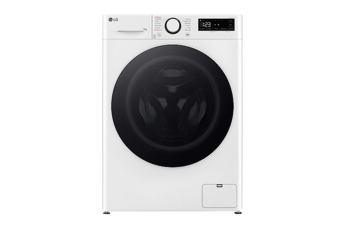 Vy framifrån av 10 kg Tvättmaskin(Vit) - Steam, Energiklass A, TurboWash360™, AI DD™, Smart Diagnosis™, F4Y5RYW0WY