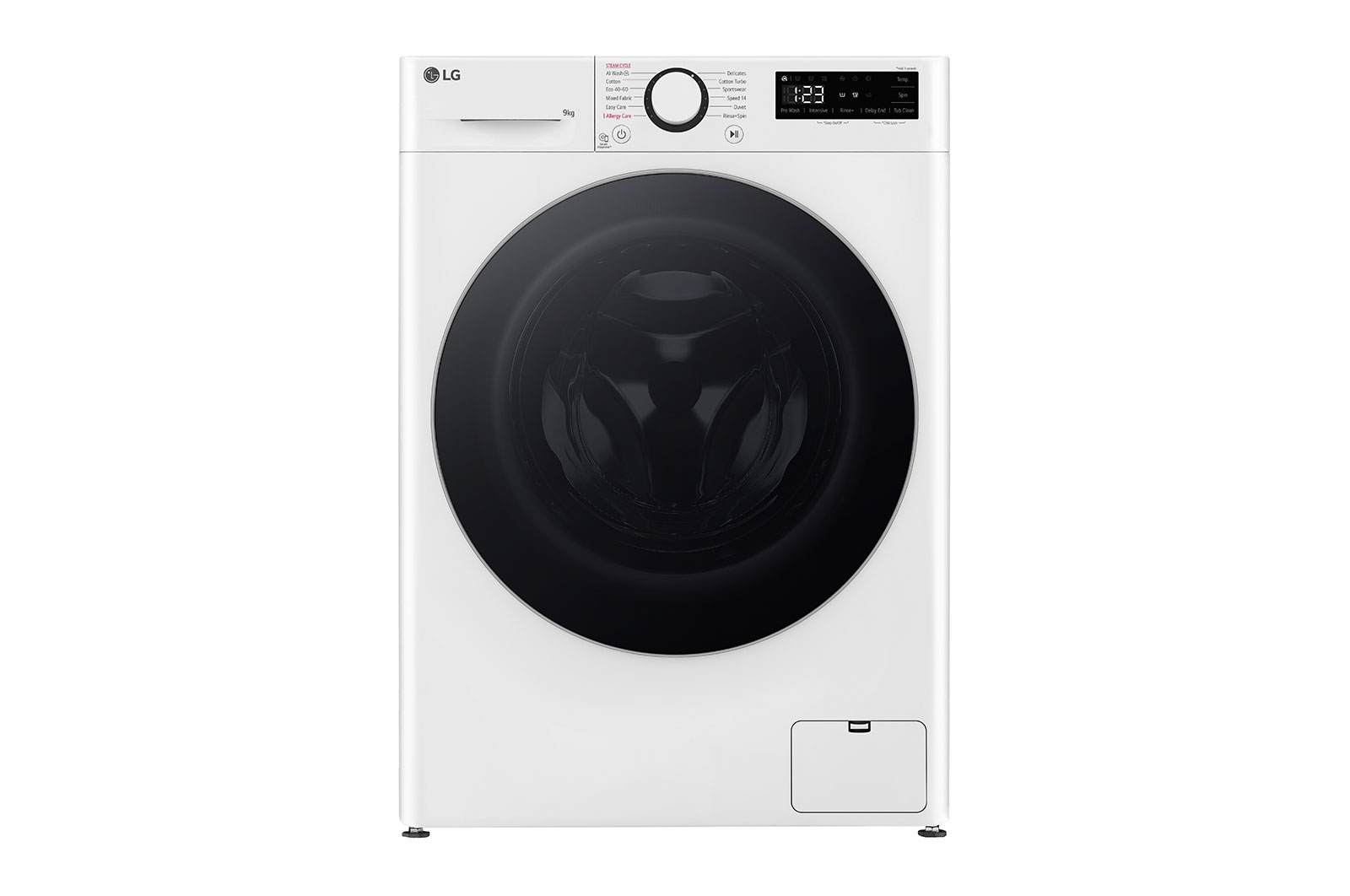LG 9 kg Tvättmaskin(Vit) - Steam, Energiklass A, AI DD™, Smart Diagnosis™ , F4Y5VYP1W