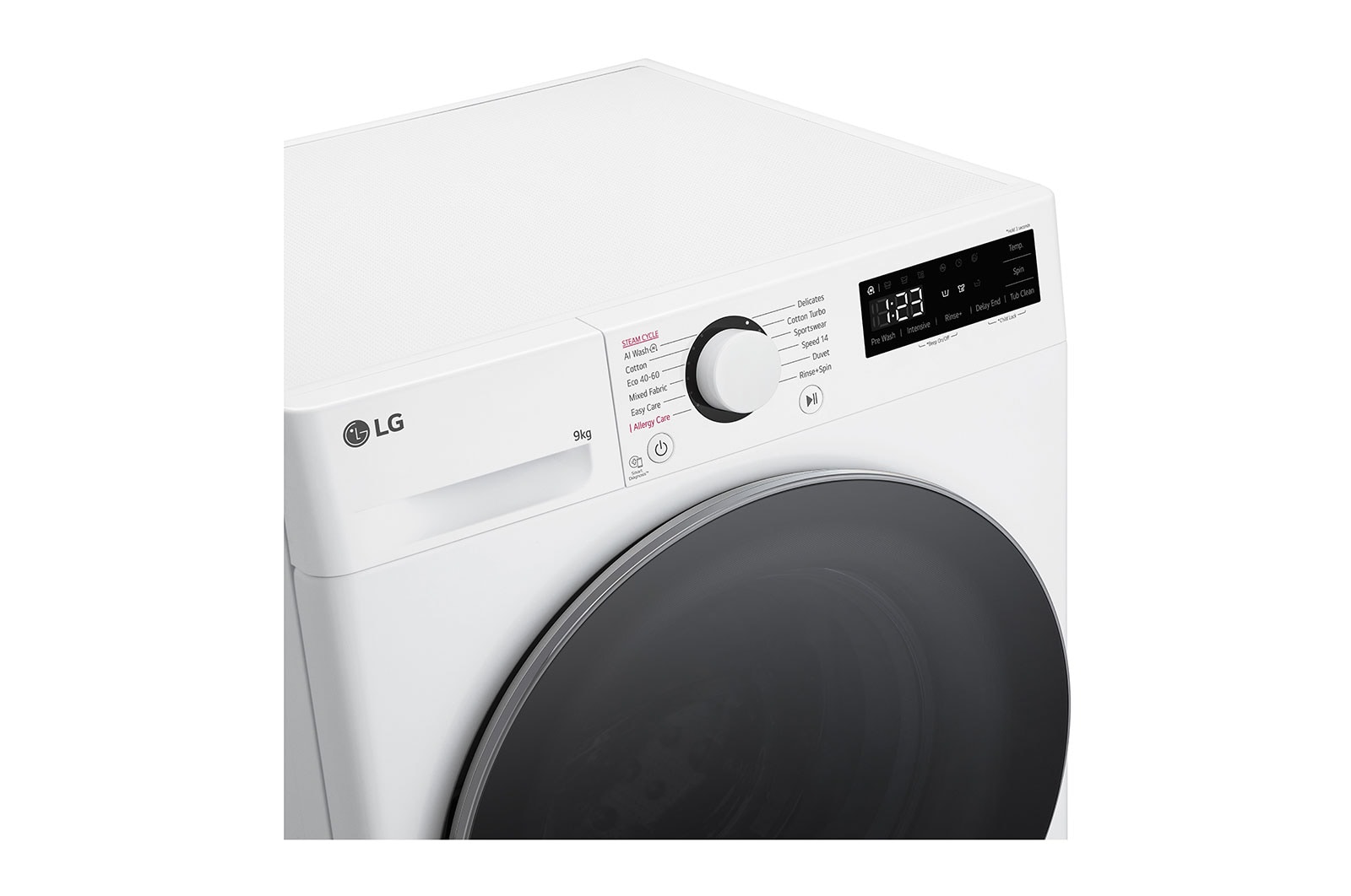 LG 9 kg Tvättmaskin(Vit) - Steam, Energiklass A, AI DD™, Smart Diagnosis™ , F4Y5VYP1W