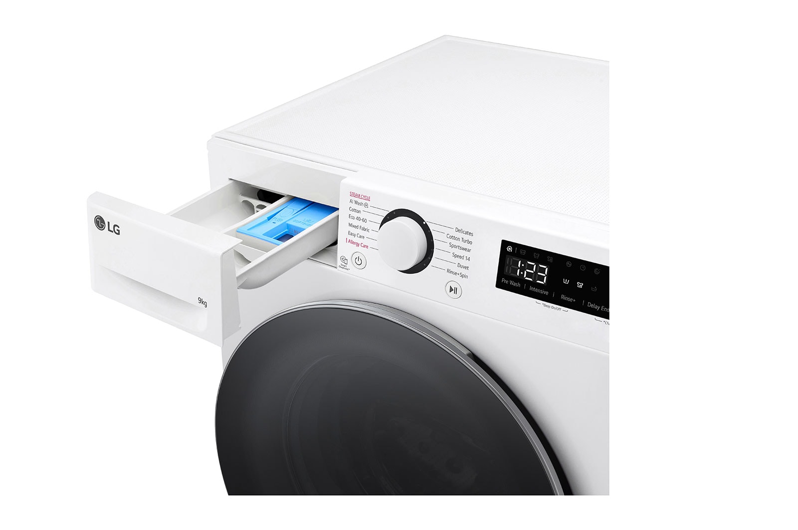 LG 9 kg Tvättmaskin(Vit) - Steam, Energiklass A, AI DD™, Smart Diagnosis™ , F4Y5VYP1W