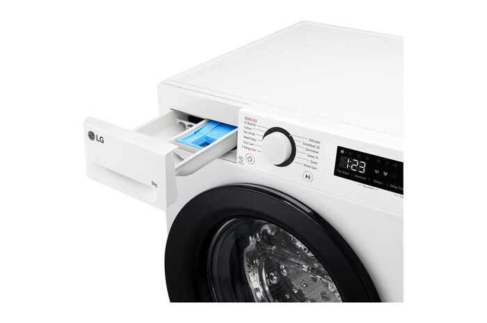 LG 9 kg Tvättmaskin(Vit) - Steam, Energiklass A, TurboWash360™, AI DD™, Smart Diagnosis™ , F4Y5VYP6WY