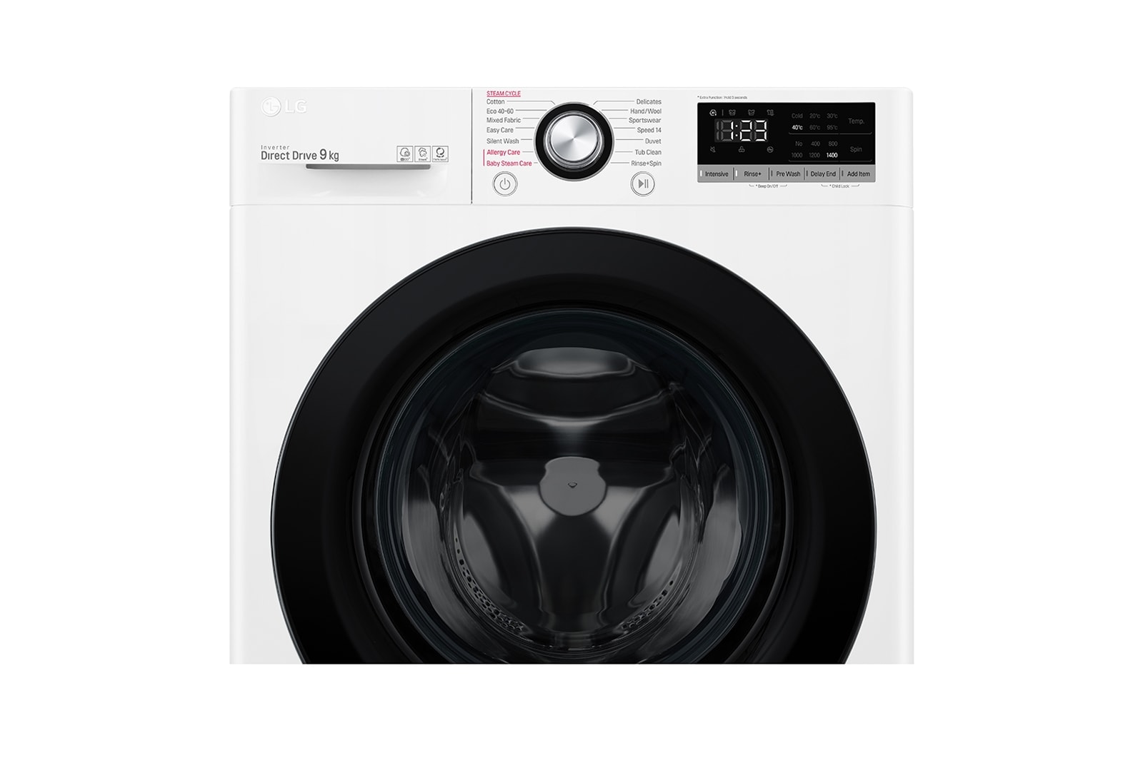 LG 9 kg Tvättmaskin(Vit) - Steam, Energiklass B, AI DD™, Smart Diagnosis™, FV50VNS3E