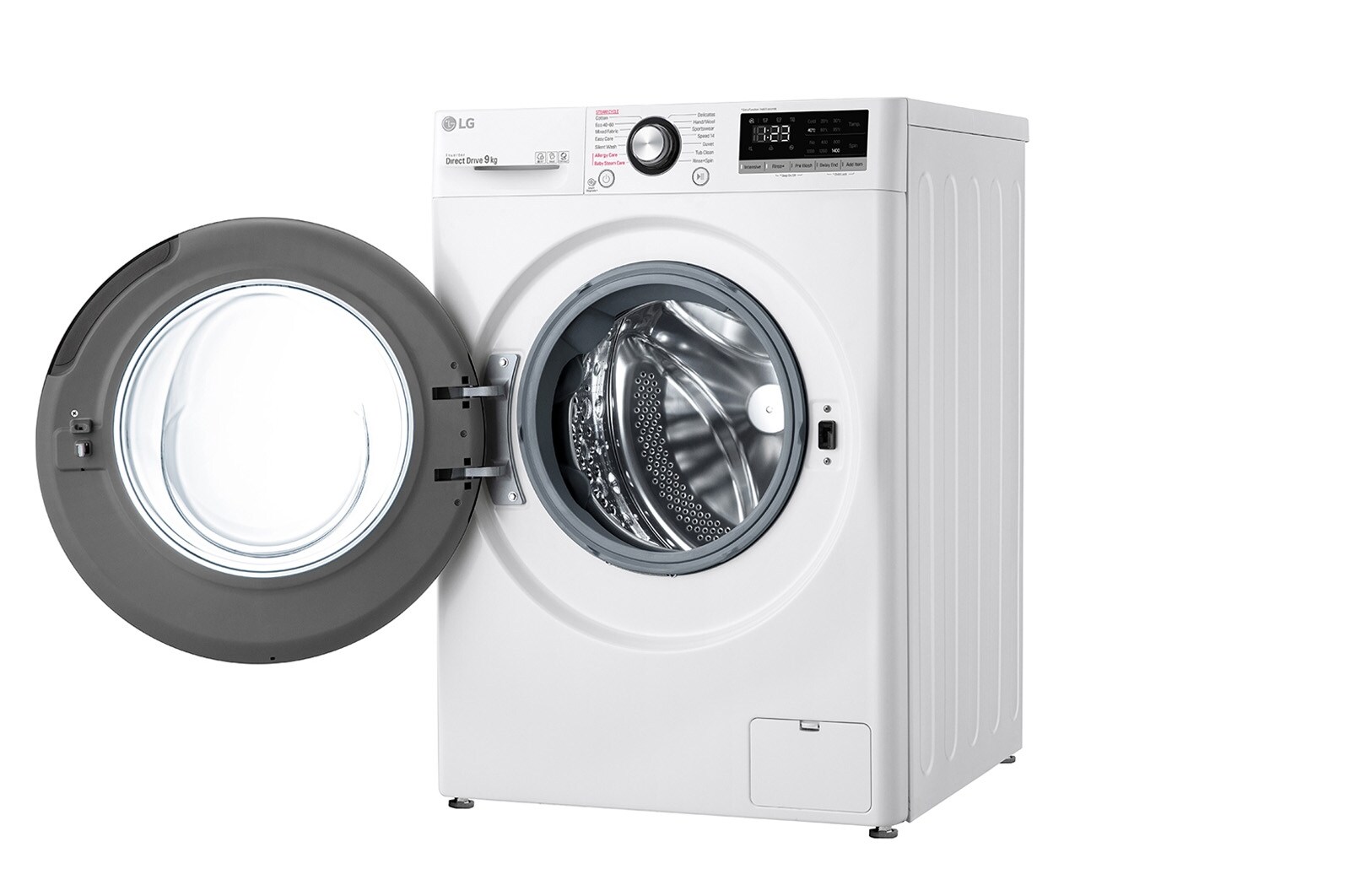 LG 9 kg Tvättmaskin(Vit) - Steam, Energiklass B, AI DD™, Smart Diagnosis™, FV50VNS3E