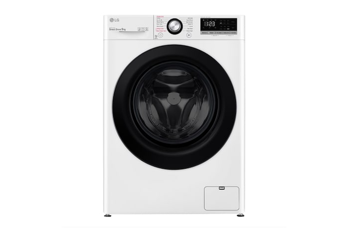 LG 9 kg Tvättmaskin(Vit) - Steam, Energiklass B, AI DD™, Smart Diagnosis™, FV50VNS3E