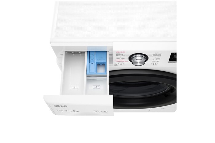 LG 9 kg Tvättmaskin(Vit) - Steam, Energiklass B, AI DD™, Smart Diagnosis™, FV50VNS3E