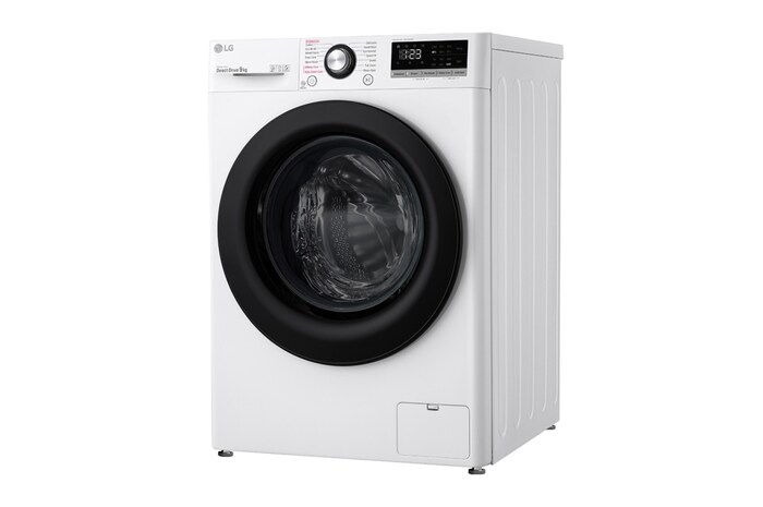 LG 9 kg Tvättmaskin(Vit) - Steam, Energiklass B, AI DD™, Smart Diagnosis™, FV50VNS3E