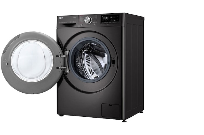 LG 12 kg Tvättmaskin(Svart) - Steam+, Energiklass A, , TurboWash360™, AI DD™, Smart Diagnosis™ med Wi-Fi, FV90BNS2BE