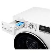 LG 10.5 kg Tvättmaskin(Vit) - Steam, Energiklass A, , TurboWash360™, AI DD™, Smart Diagnosis™ med Wi-Fi, FV90JNS2QE