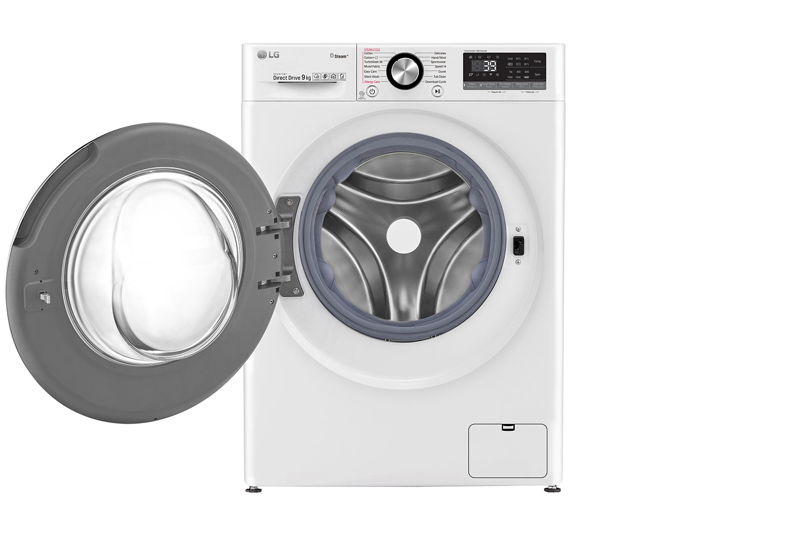 LG 1-9 kg Steam+, TurboWash360™, AI DD och Wi-Fi, FV90VNS2Q