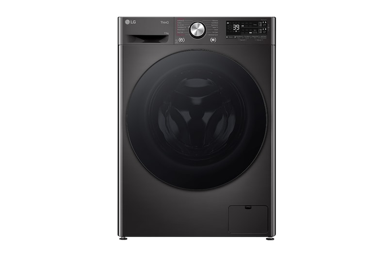 Vy framifrån av 11 kg Tvättmaskin(Svart) - Auto Dose, Steam, Energiklass A, TurboWash360™, AI DD™, Smart Diagnosis™ med Wi-Fi FV94ENS2QA
