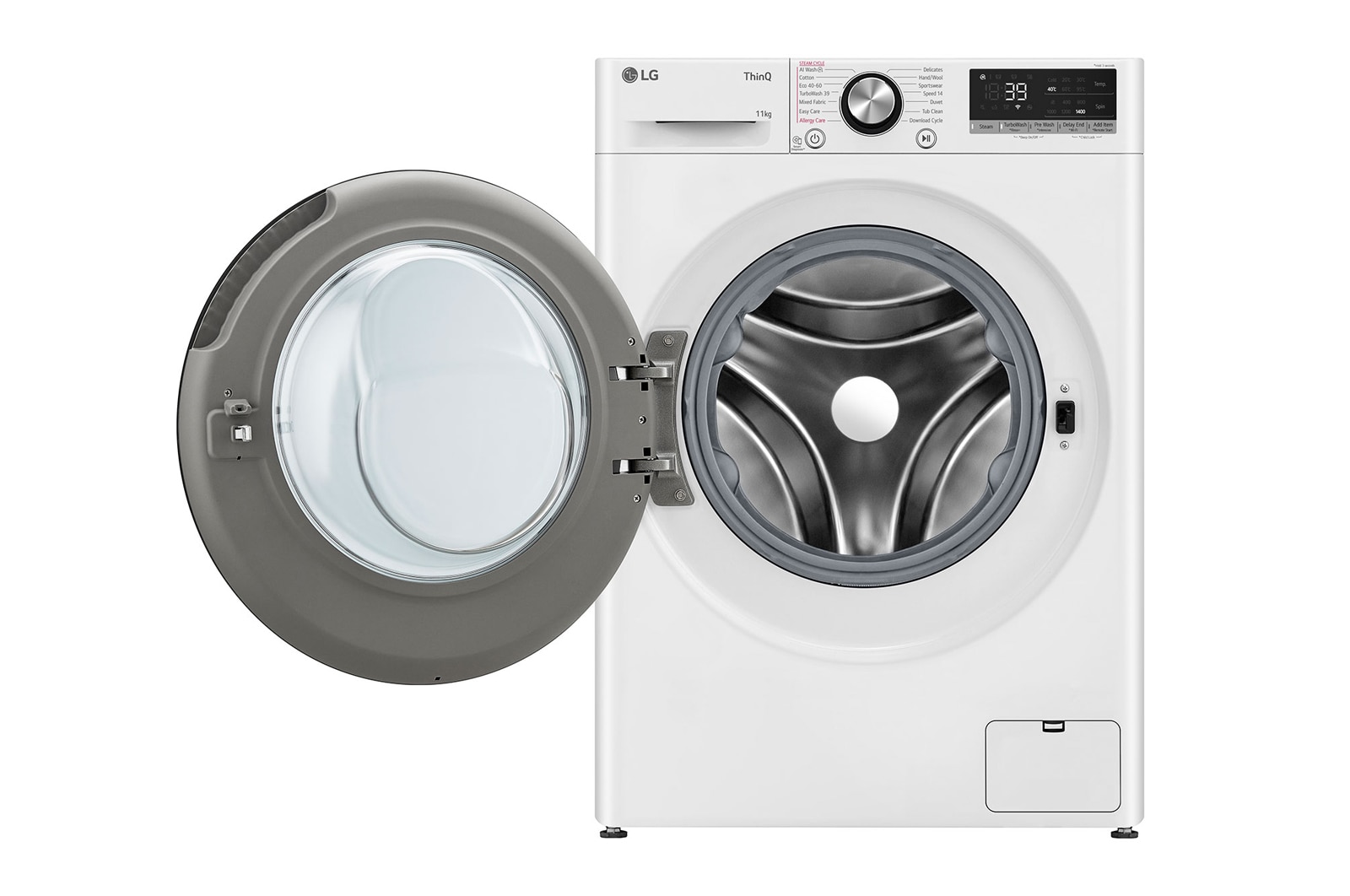 LG 11 kg Tvättmaskin(Vit) - Steam, Energiklass A, TurboWash360™, AI DD™, Smart Diagnosis™ med Wi-Fi, FV94ENS2WN