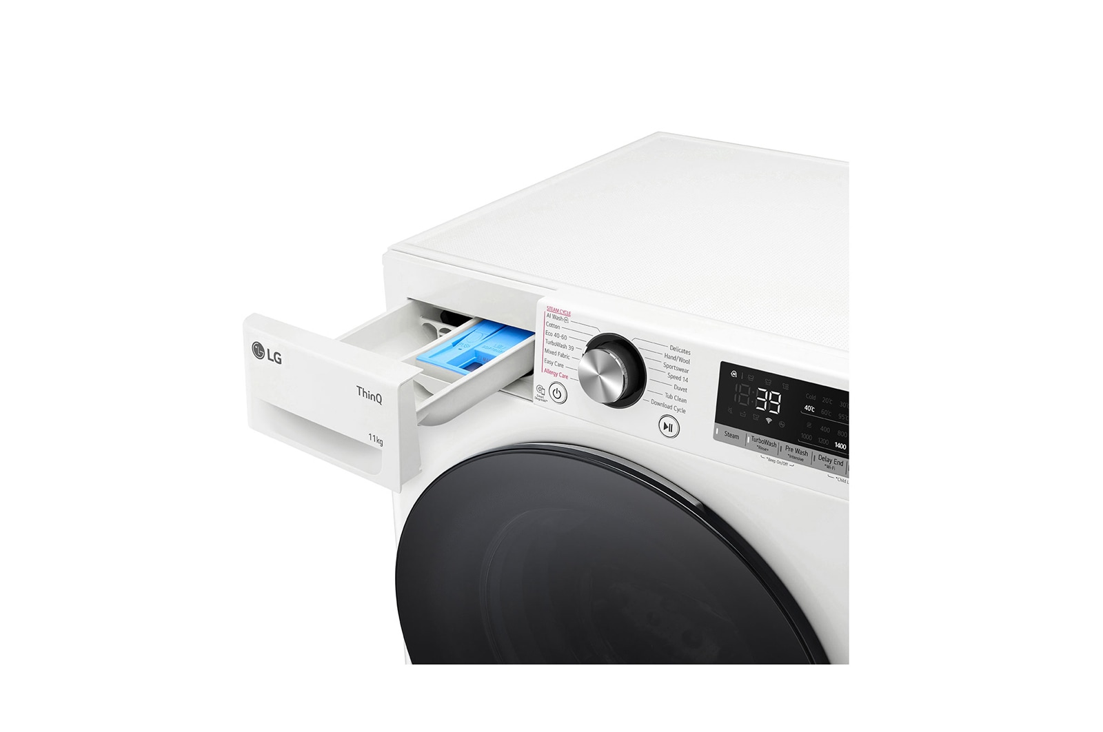 LG 11 kg Tvättmaskin(Vit) - Steam, Energiklass A, TurboWash360™, AI DD™, Smart Diagnosis™ med Wi-Fi, FV94ENS2WN