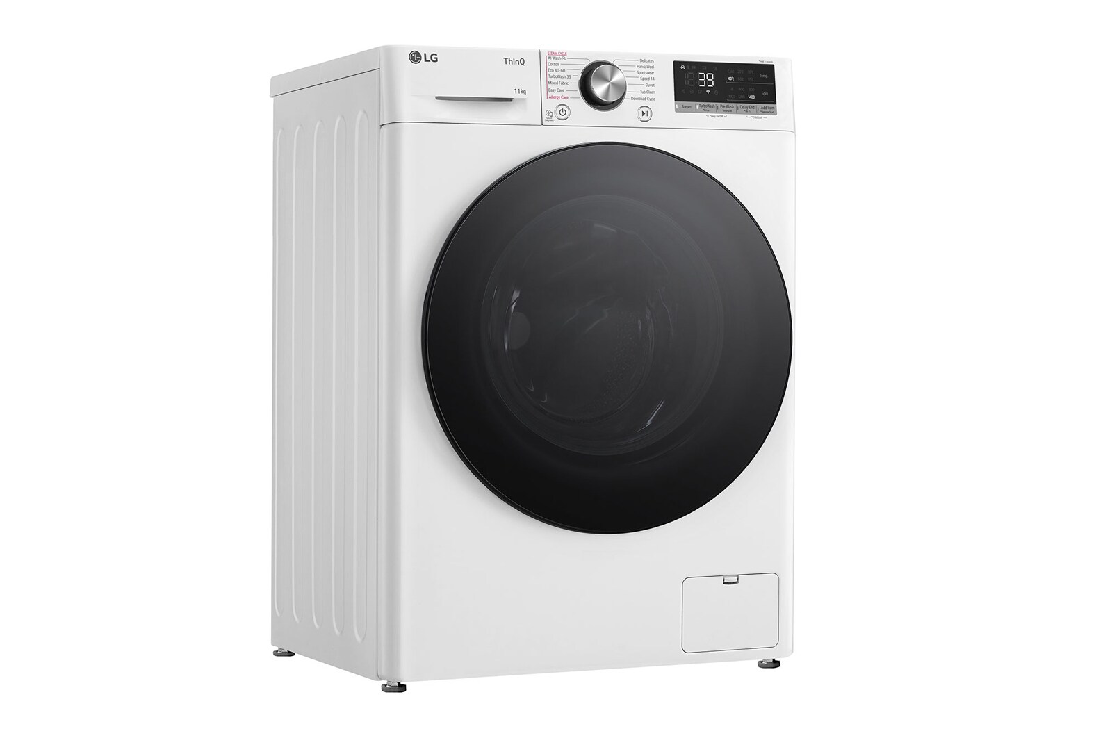 LG 11 kg Tvättmaskin(Vit) - Steam, Energiklass A, TurboWash360™, AI DD™, Smart Diagnosis™ med Wi-Fi, FV94ENS2WN