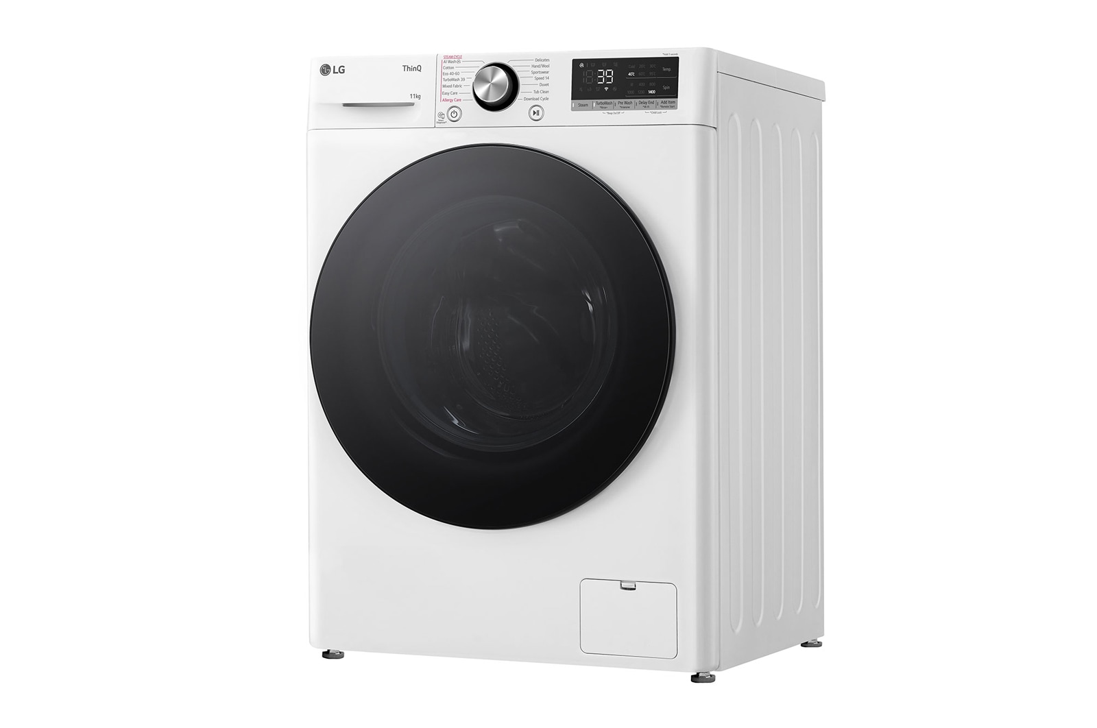 LG 11 kg Tvättmaskin(Vit) - Steam, Energiklass A, TurboWash360™, AI DD™, Smart Diagnosis™ med Wi-Fi, FV94ENS2WN