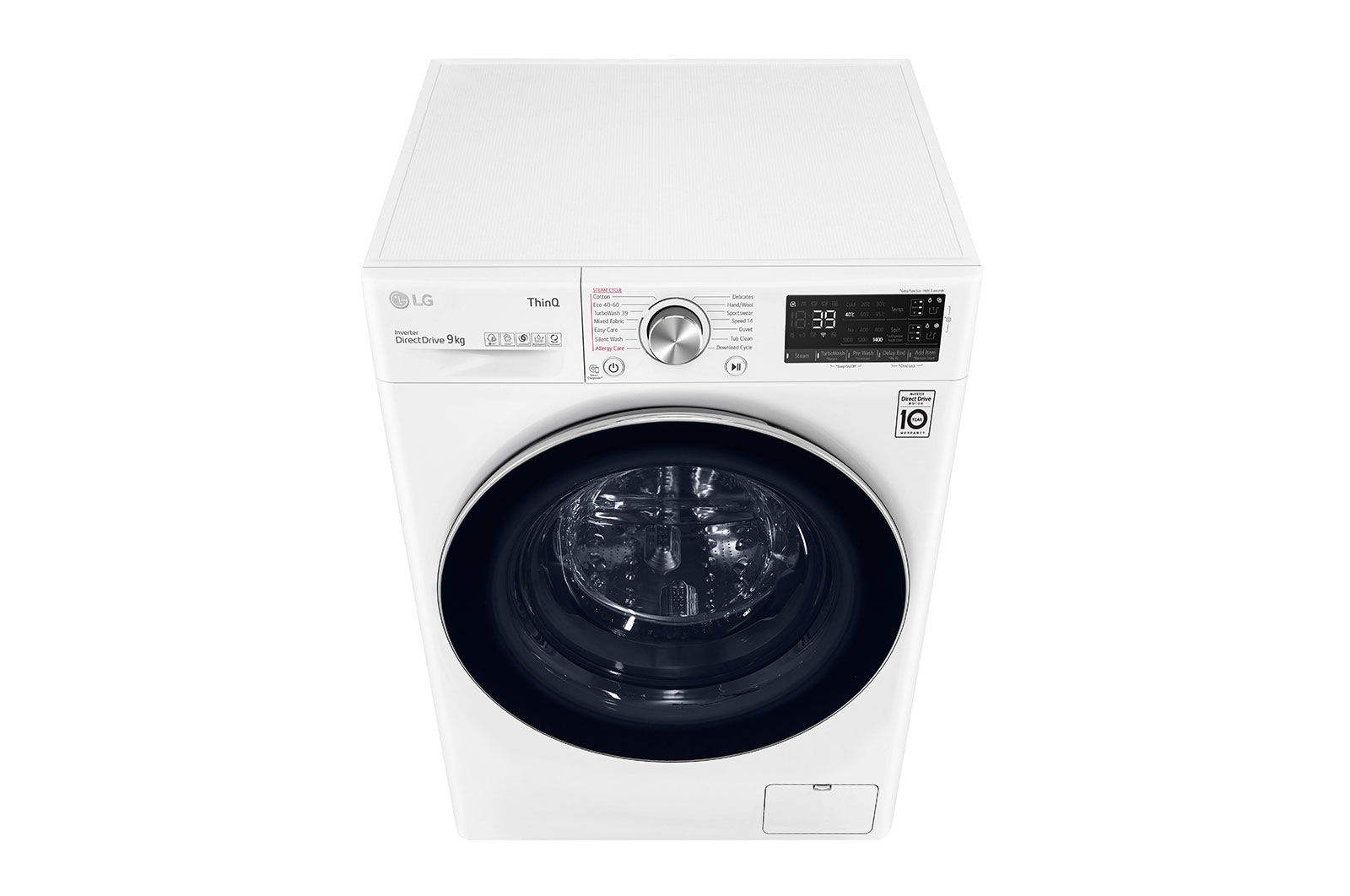 LG 9 kg Tvättmaskin(Vit) - Auto Dose, Steam, Energiklass A, TurboWash360™, AI DD™, Smart Diagnosis™ med Wi-Fi, FV94VNS2QA