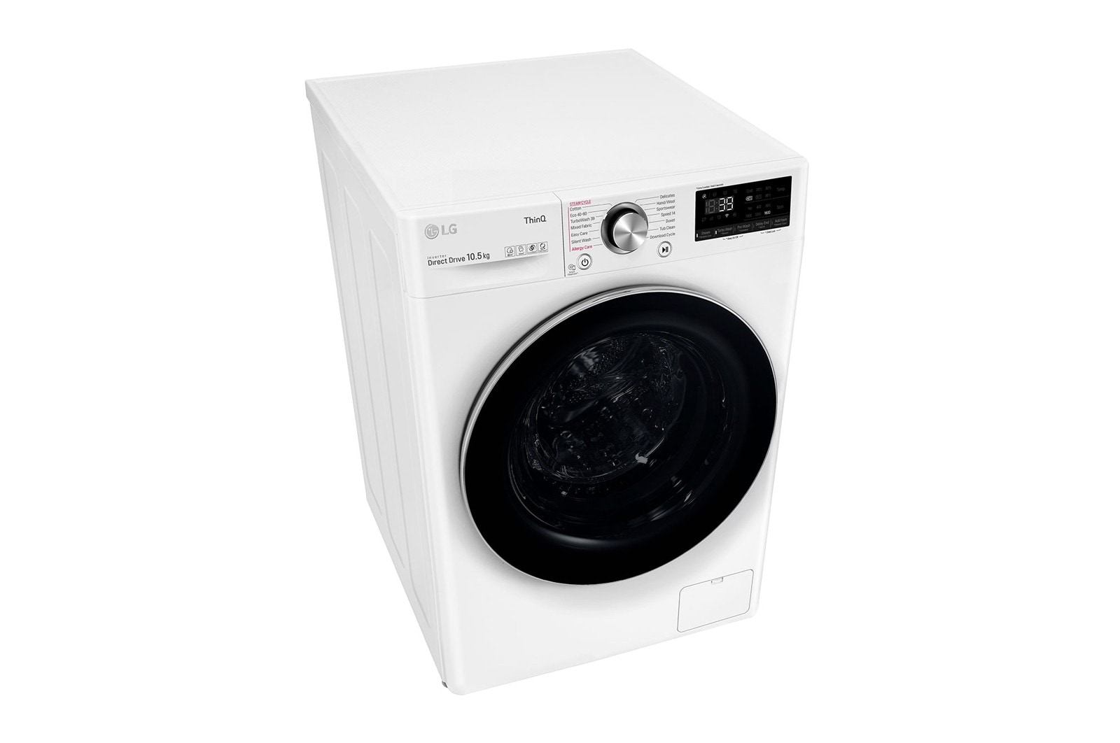 LG 10.5 kg Tvättmaskin(Vit) - Steam+, Energiklass A, , TurboWash360™, AI DD™, Smart Diagnosis™ med Wi-Fi, FV96JNS2QE