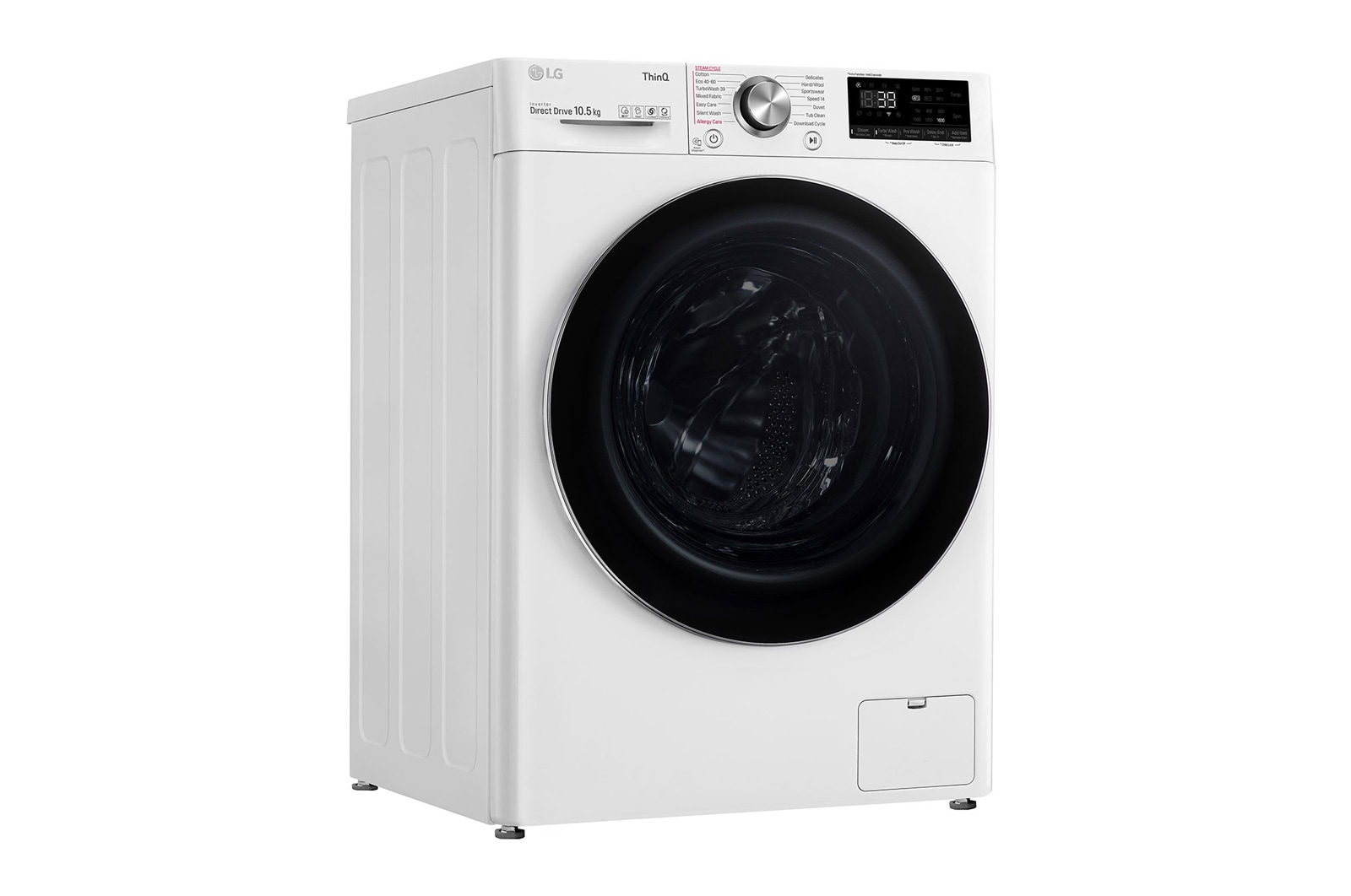 LG 10.5 kg Tvättmaskin(Vit) - Steam+, Energiklass A, , TurboWash360™, AI DD™, Smart Diagnosis™ med Wi-Fi, FV96JNS2QE