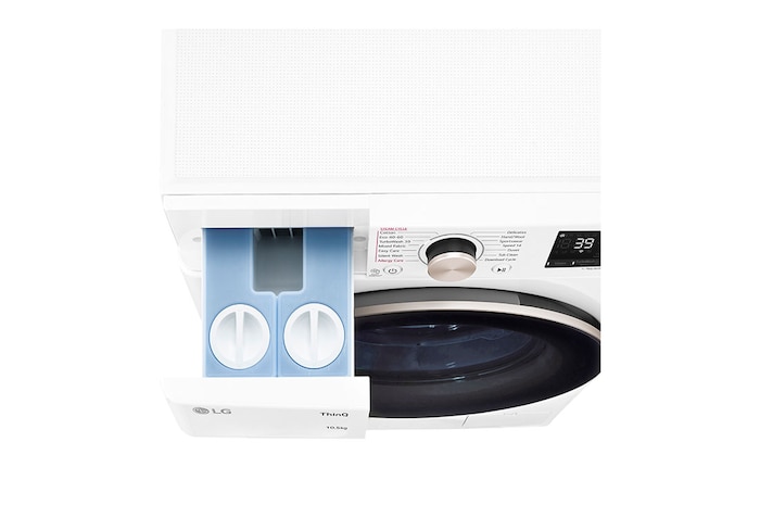 LG 10.5 kg Tvättmaskin(Vit) - Auto Dose, Steam, Energiklass A, TurboWash360™, AI DD™, Smart Diagnosis™ med Wi-Fi, FV96JNS2WA