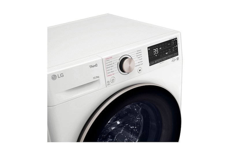 LG 10.5 kg Tvättmaskin(Vit) - Auto Dose, Steam, Energiklass A, TurboWash360™, AI DD™, Smart Diagnosis™ med Wi-Fi, FV96JNS2WA