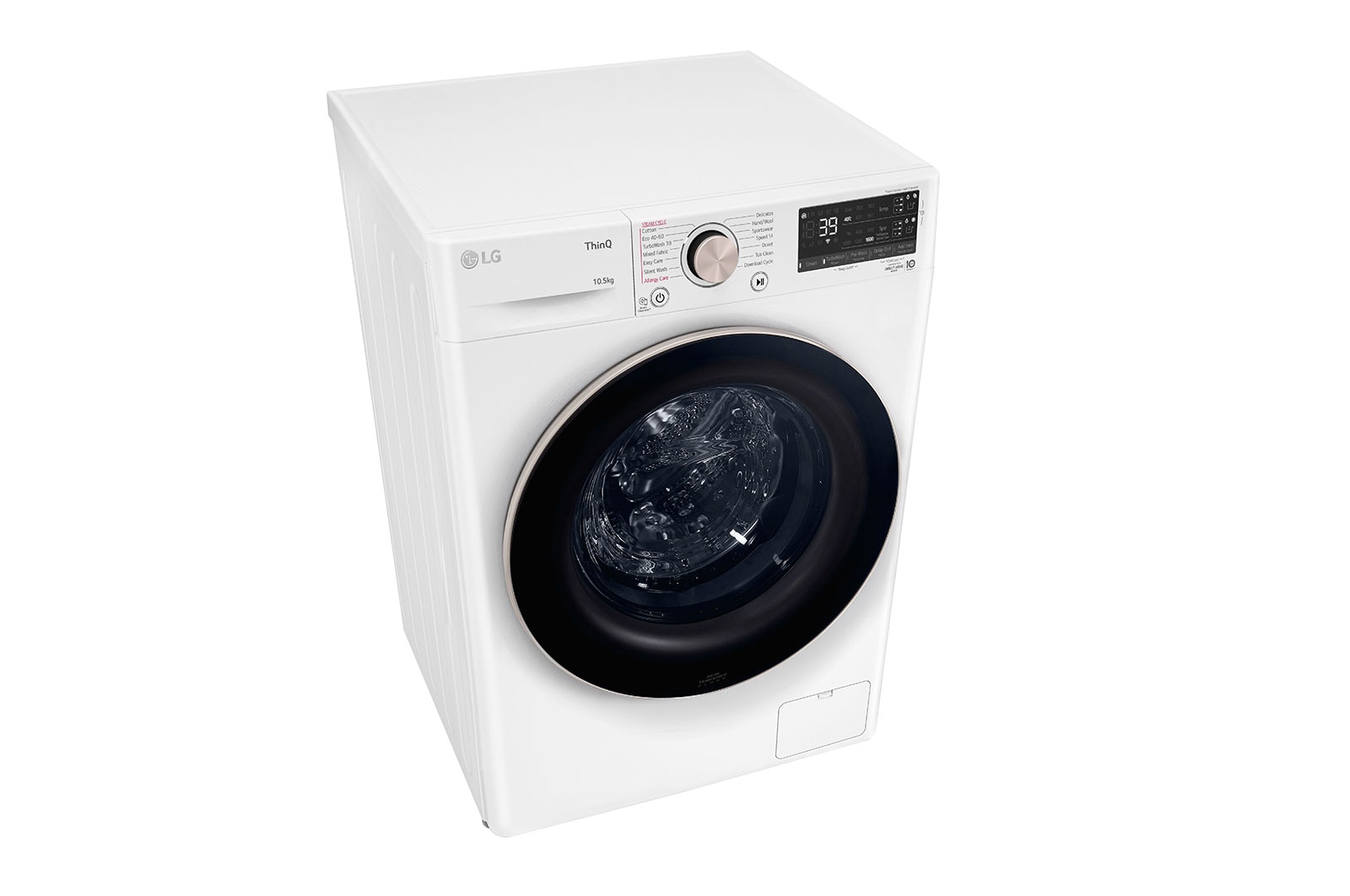 LG 10.5 kg Tvättmaskin(Vit) - Auto Dose, Steam, Energiklass A, TurboWash360™, AI DD™, Smart Diagnosis™ med Wi-Fi, FV96JNS2WA
