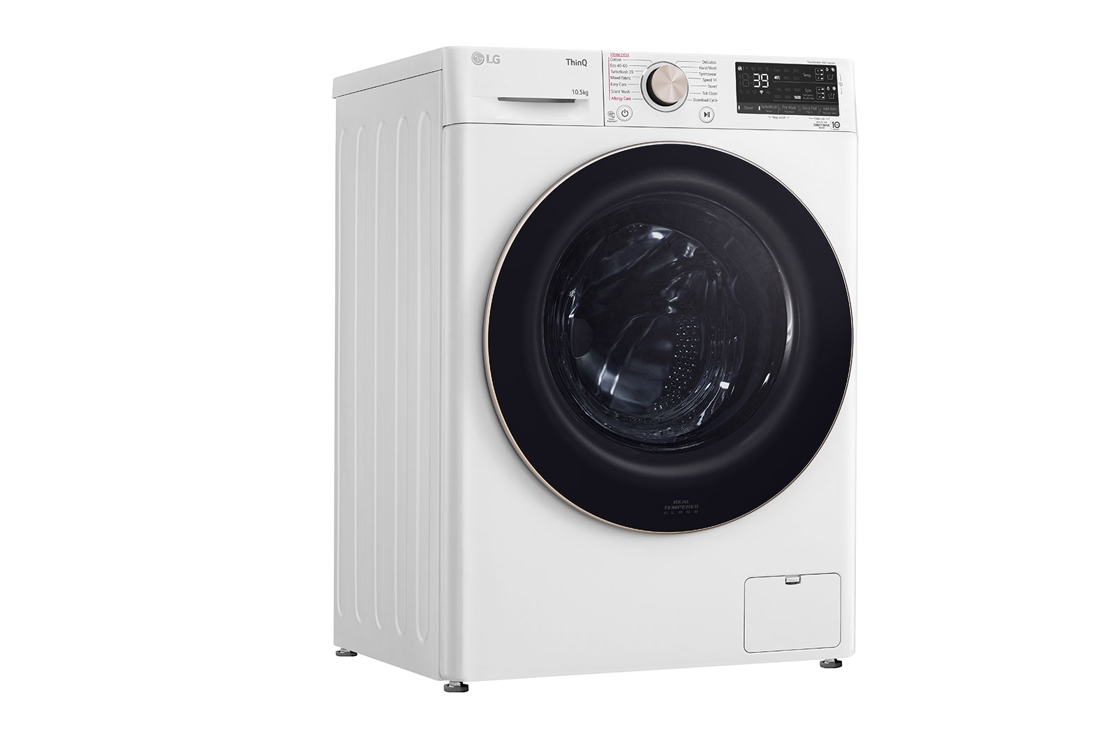 LG 10.5 kg Tvättmaskin(Vit) - Auto Dose, Steam, Energiklass A, TurboWash360™, AI DD™, Smart Diagnosis™ med Wi-Fi, FV96JNS2WA