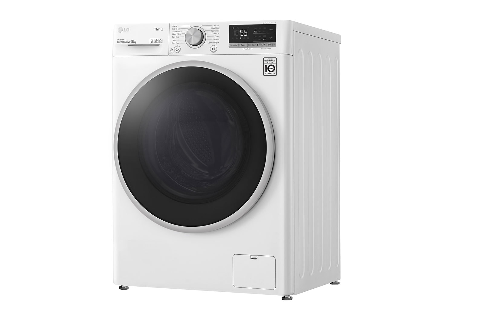 LG 8 kg Tvättmaskin(Vit) - Energiklass B, TurboWash™, AI DD™, Smart Diagnosis™ med Wi-Fi, K4WV508N1WB